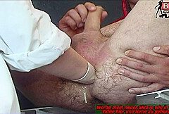 German Grandma Fist Guy anal and needle his penis painful
